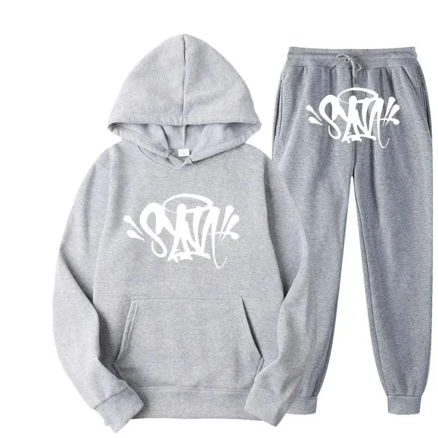 Other Streetwear Grey 'SAINT' Hoodie & Sweatpants Set SY-06 Grey - 1