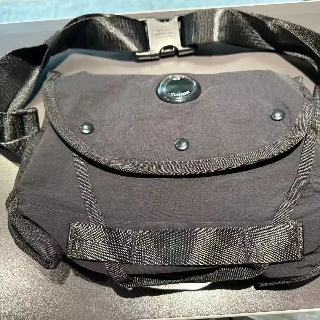 Other Black Canvas Belt Bag with Metal Buckle Black - 1