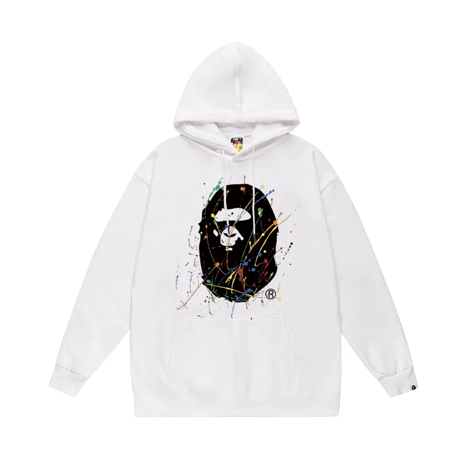 A Bathing Ape A Bathing Ape BAPE STA White Paint Splatter Hoodie White - 1