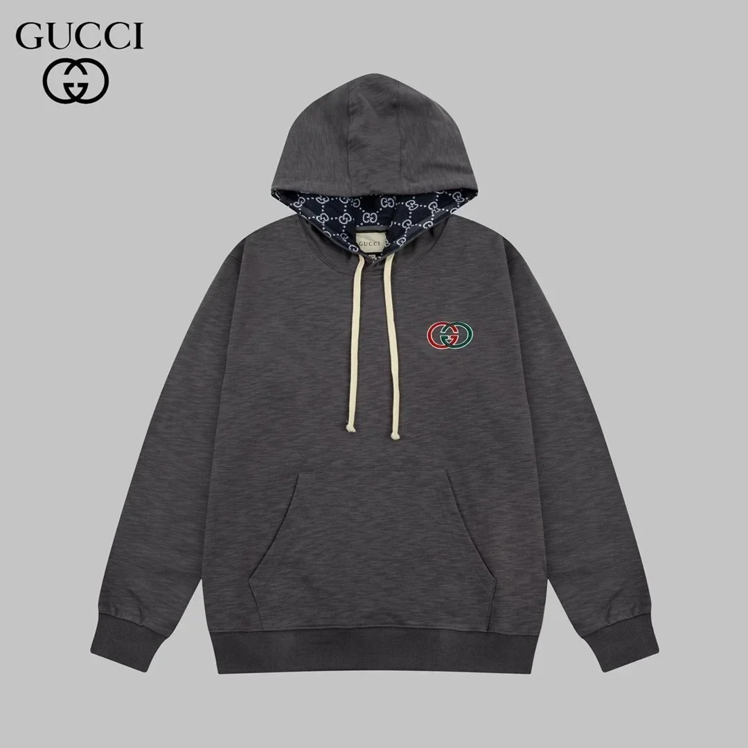 Gucci Gucci GG Logo Hoodie Charcoal Grey Grey