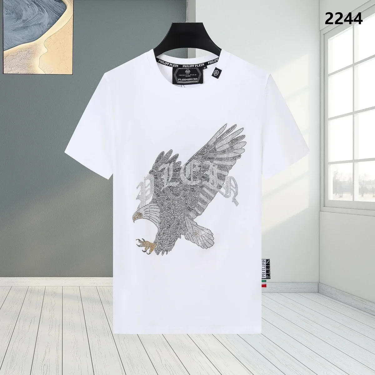 Philipp Plein Philipp Plein Eagle Embellished White T-Shirt White - 1