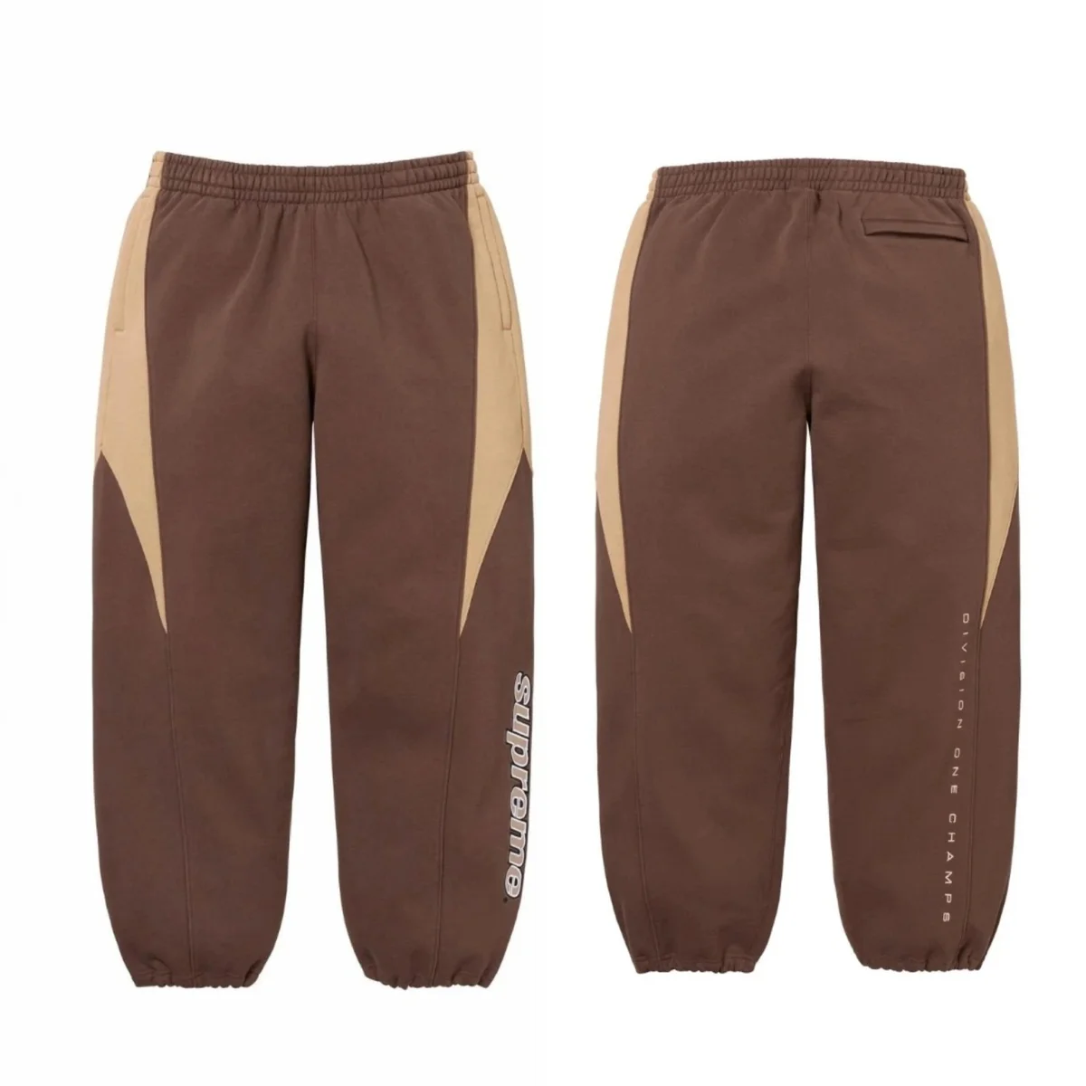 Supreme Supreme Division One Champs Brown/Beige Jogger Pants Brown - 1