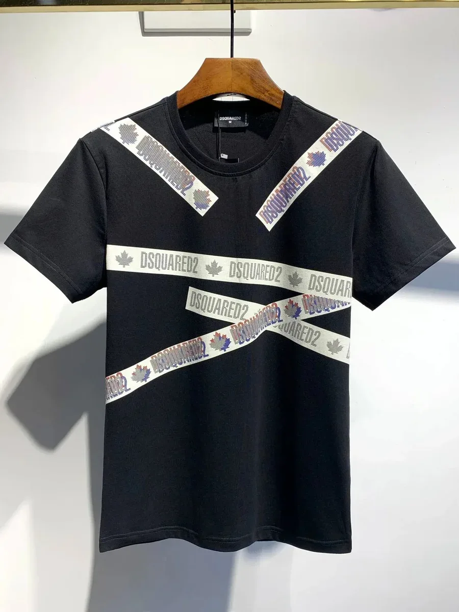 DSQUARED2 DSQUARED2 DSQ2020 Black Tape Print T-Shirt Black - 1