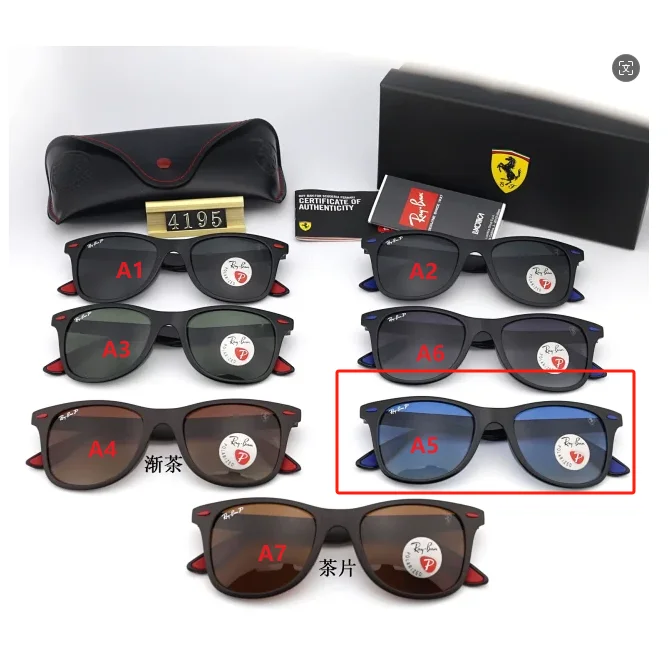 Ray-Ban Ray-Ban Wayfarer 4195A5 Ferrari Black/Blue Sunglasses Black