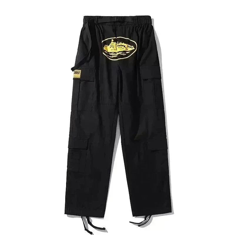 Other Black Cargo Pants with Gold Graphic Pocket Detail Black - 1
