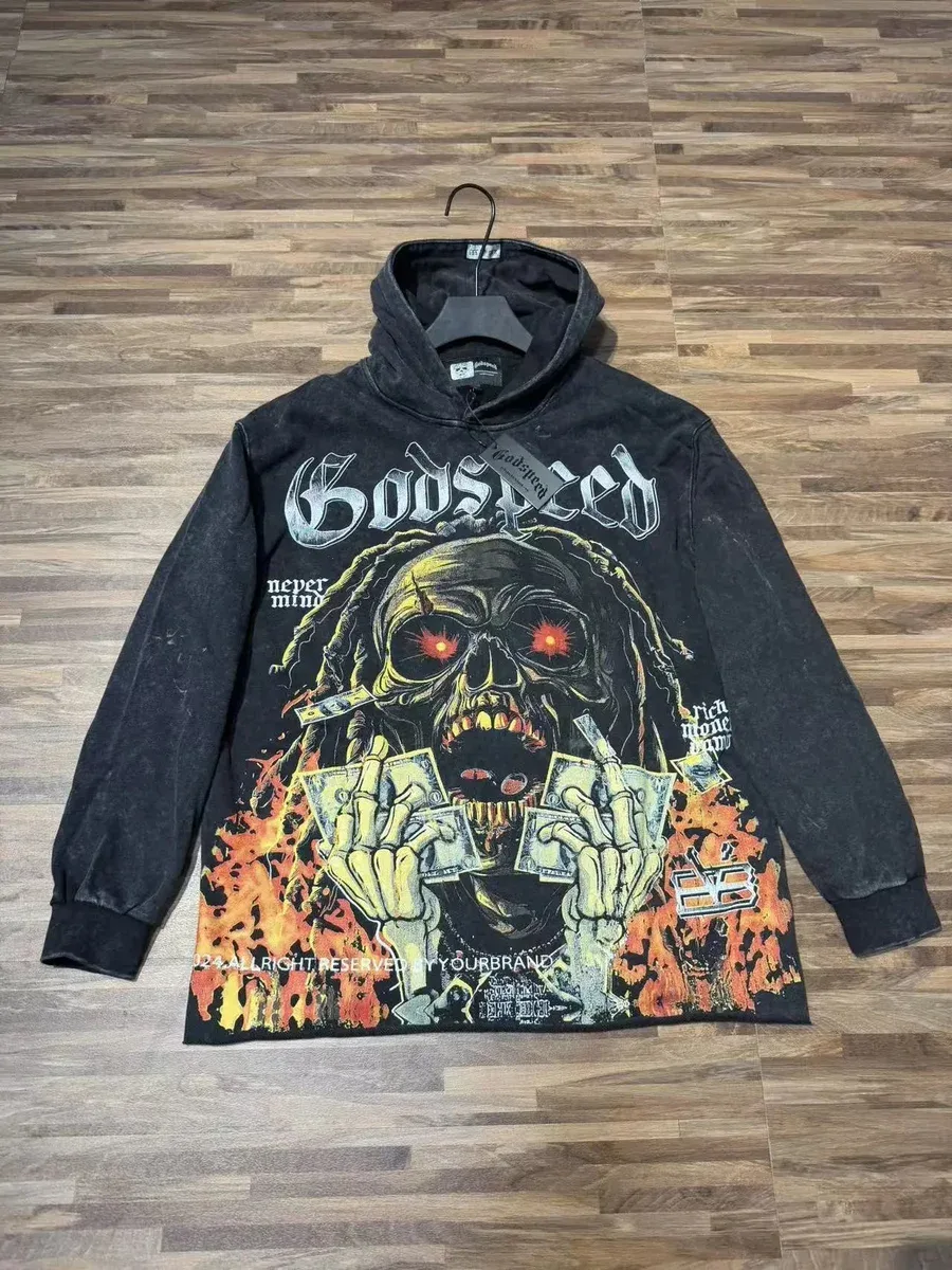 Godspeed Godspeed Graphic Washed Black Hoodie Black - 1
