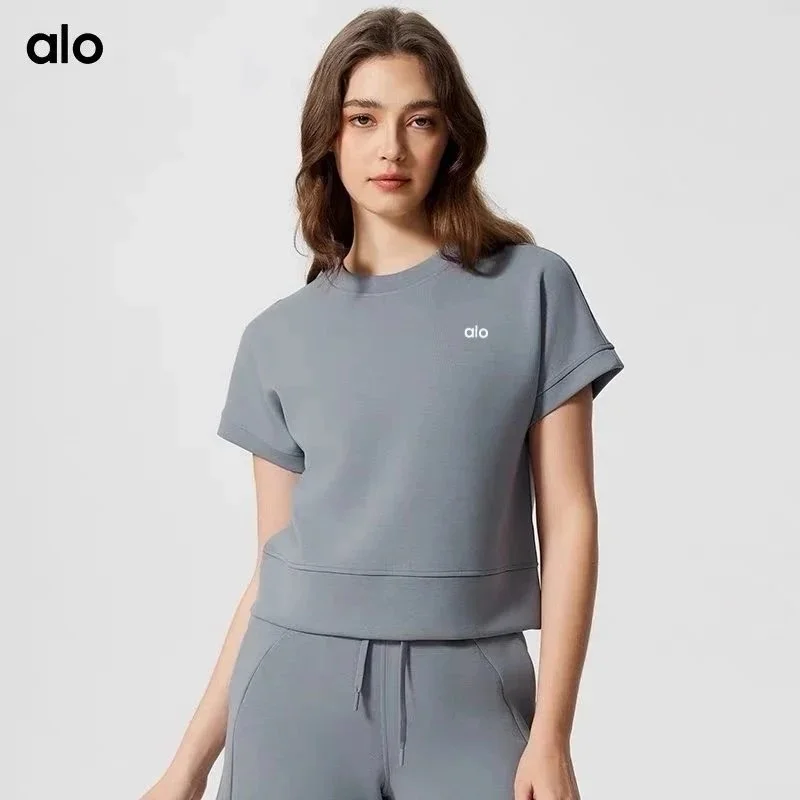 Alo Yoga Alo T-Shirt 'Rise' Rhino Grey Tops Grey - 1