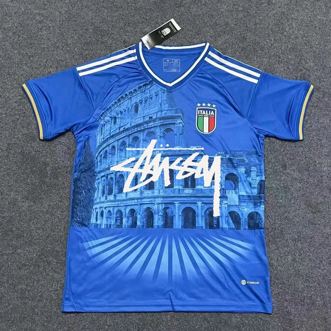 Stussy Stussy Italia Signature Jersey Blue T-Shirt Blue - 1