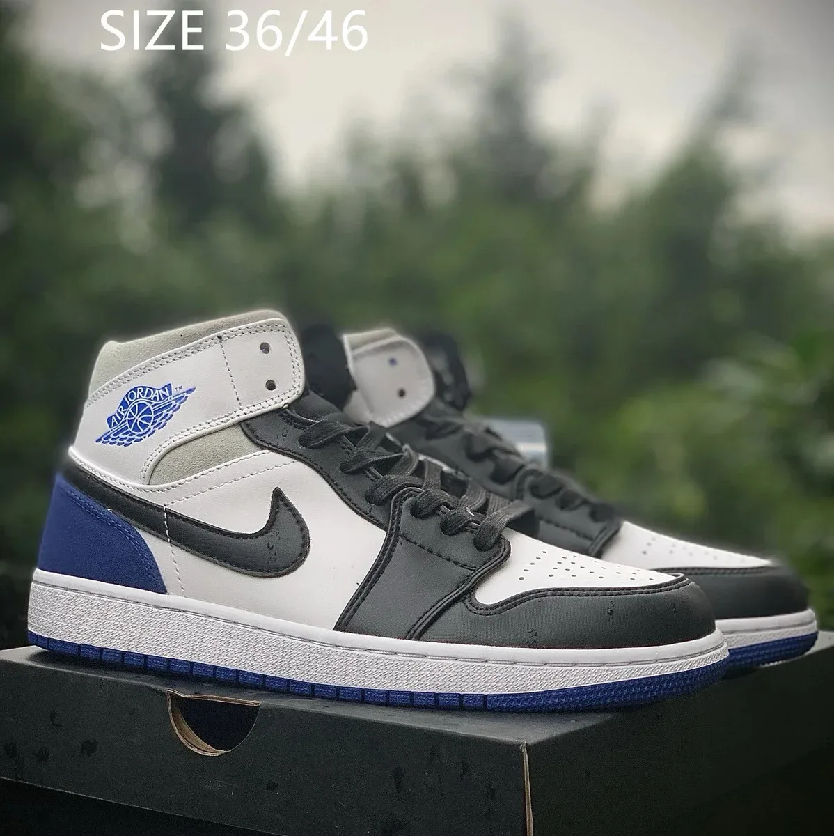 Nike Nike Air Jordan 1 White/Black/Royal Blue Sneakers White - 1