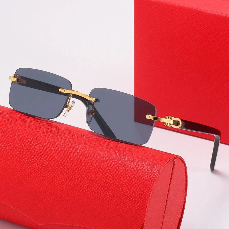 Cartier Cartier Soleil Blanc C1 Gold Frame Black Lens Sunglasses Gold - 1