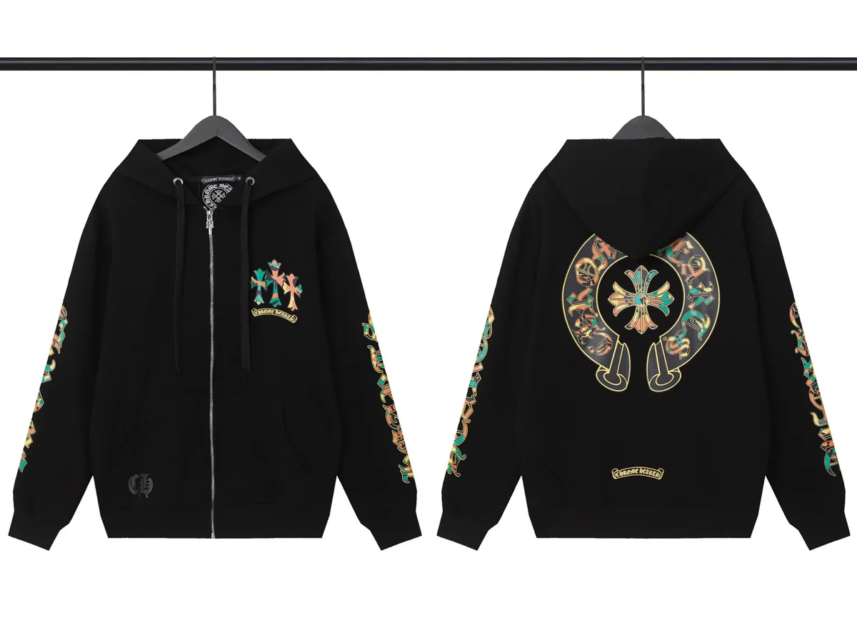 Chrome Hearts Chrome Hearts Cross Print Zip-Up Hoodie Black Black - 1