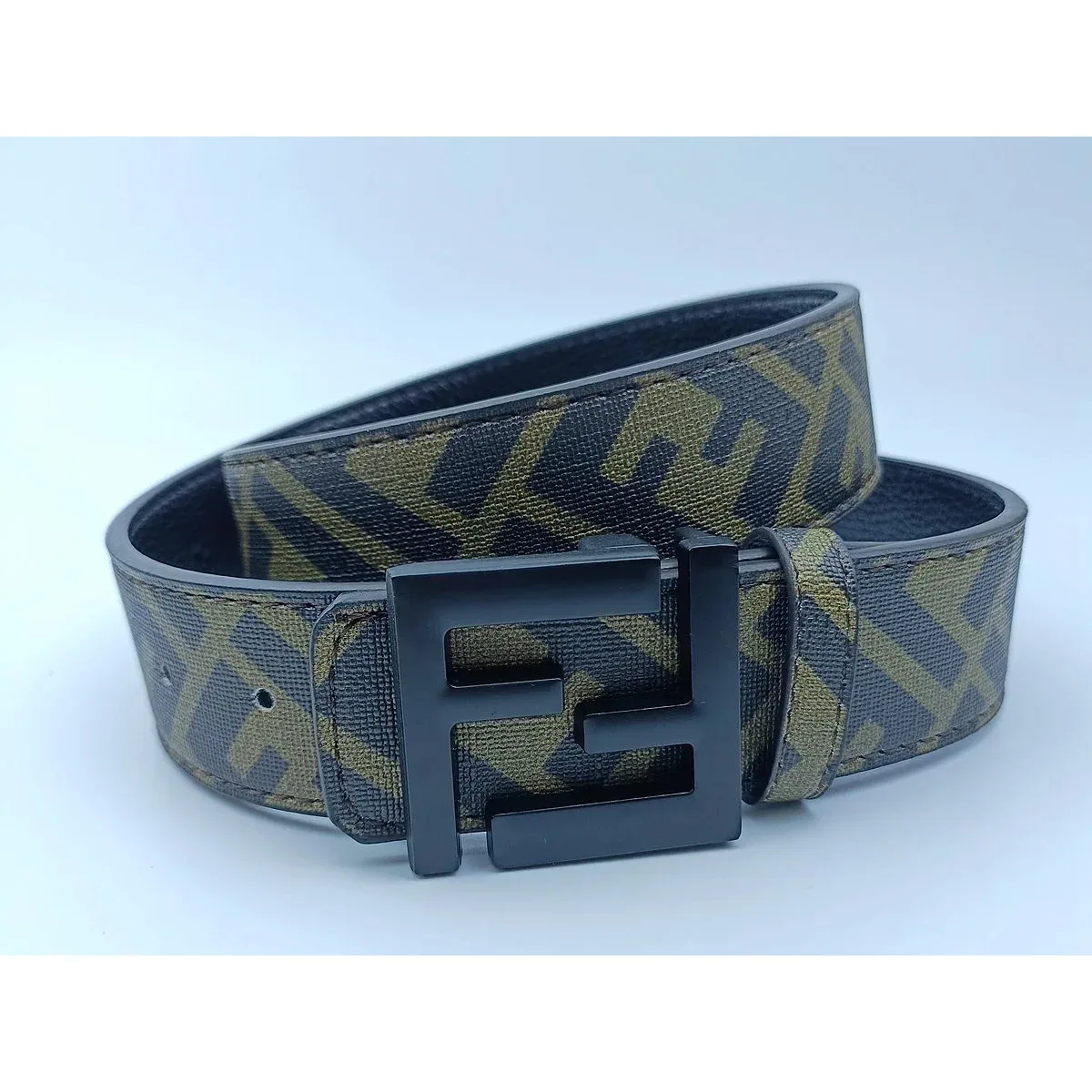 Fendi Fendi Iconic FF Camo Belt Black/Gold Black - 1