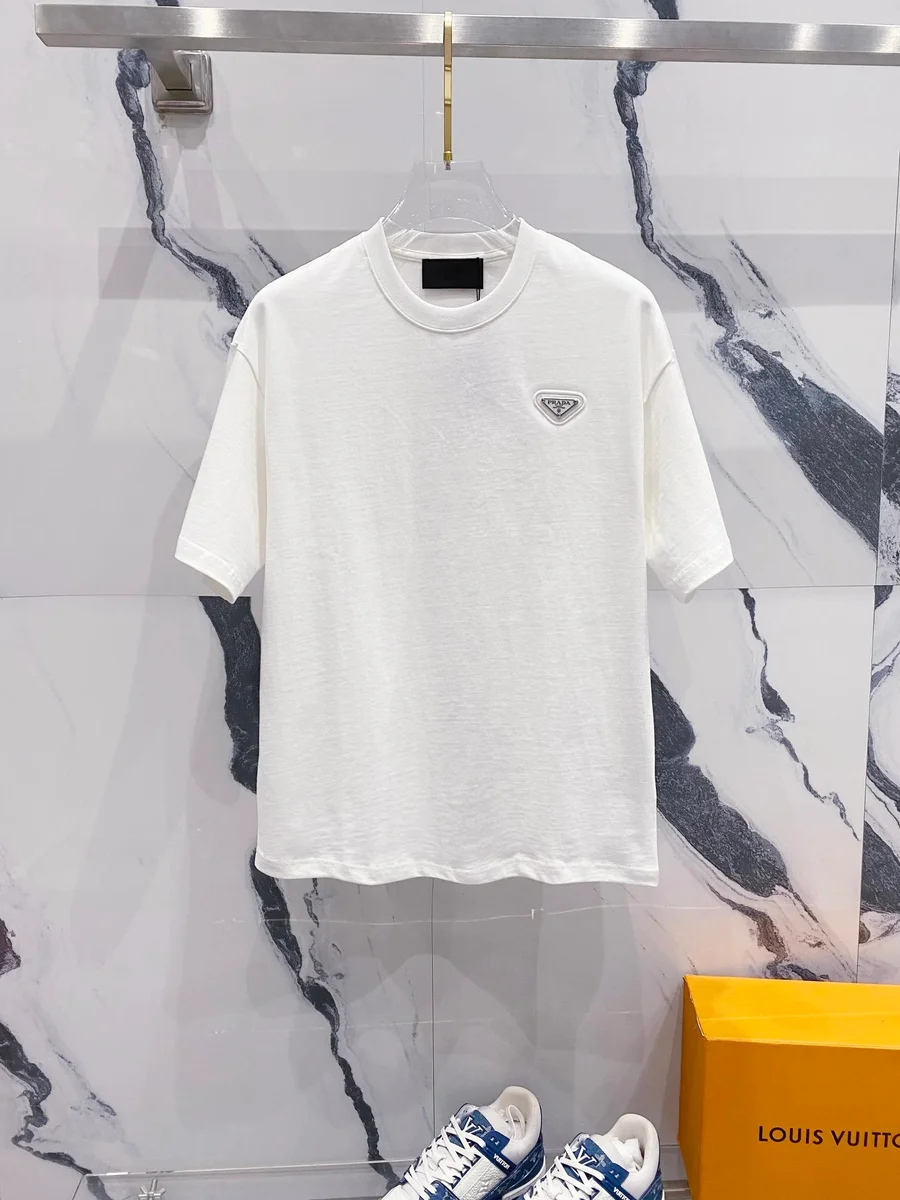 Prada Prada Triangle Logo White T-Shirt White