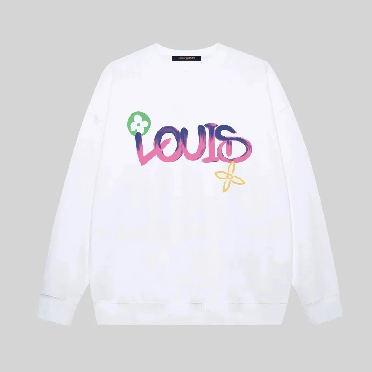 Louis Vuitton Louis Vuitton White Graffiti 'LOUIS' Sweatshirt White