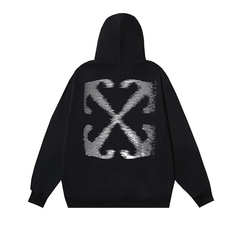 Off-White Off-White Arrow Black/Silver Hoodie Black - 1