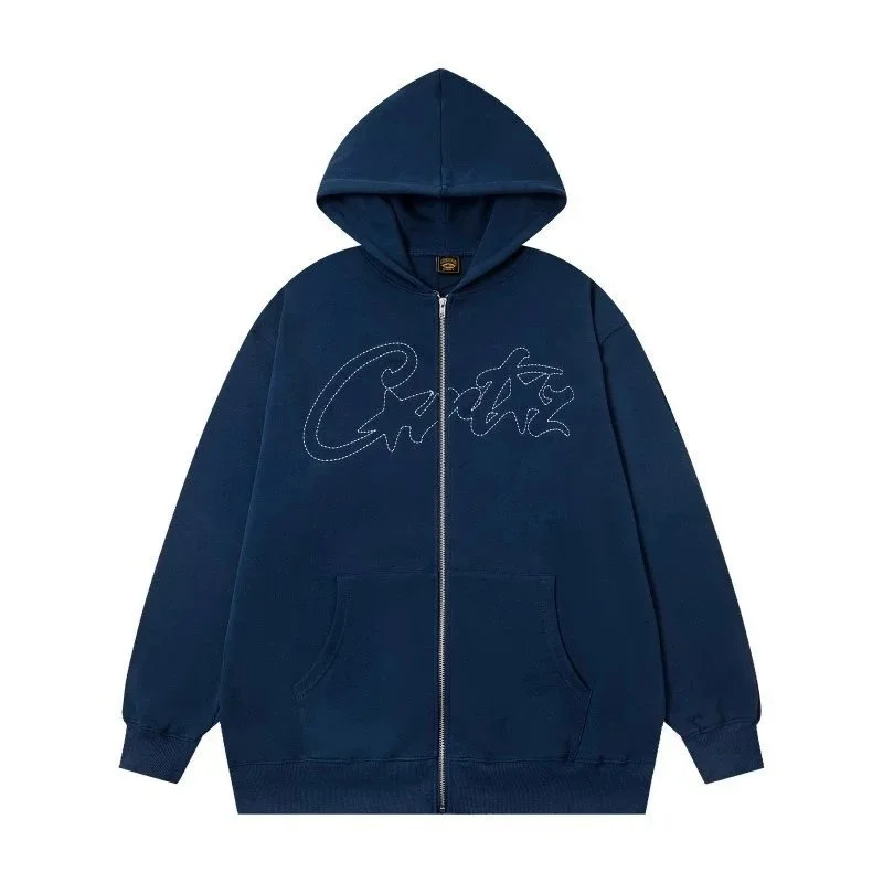 Other Navy Cali Script Zip-Up Hoodie Navy - 1