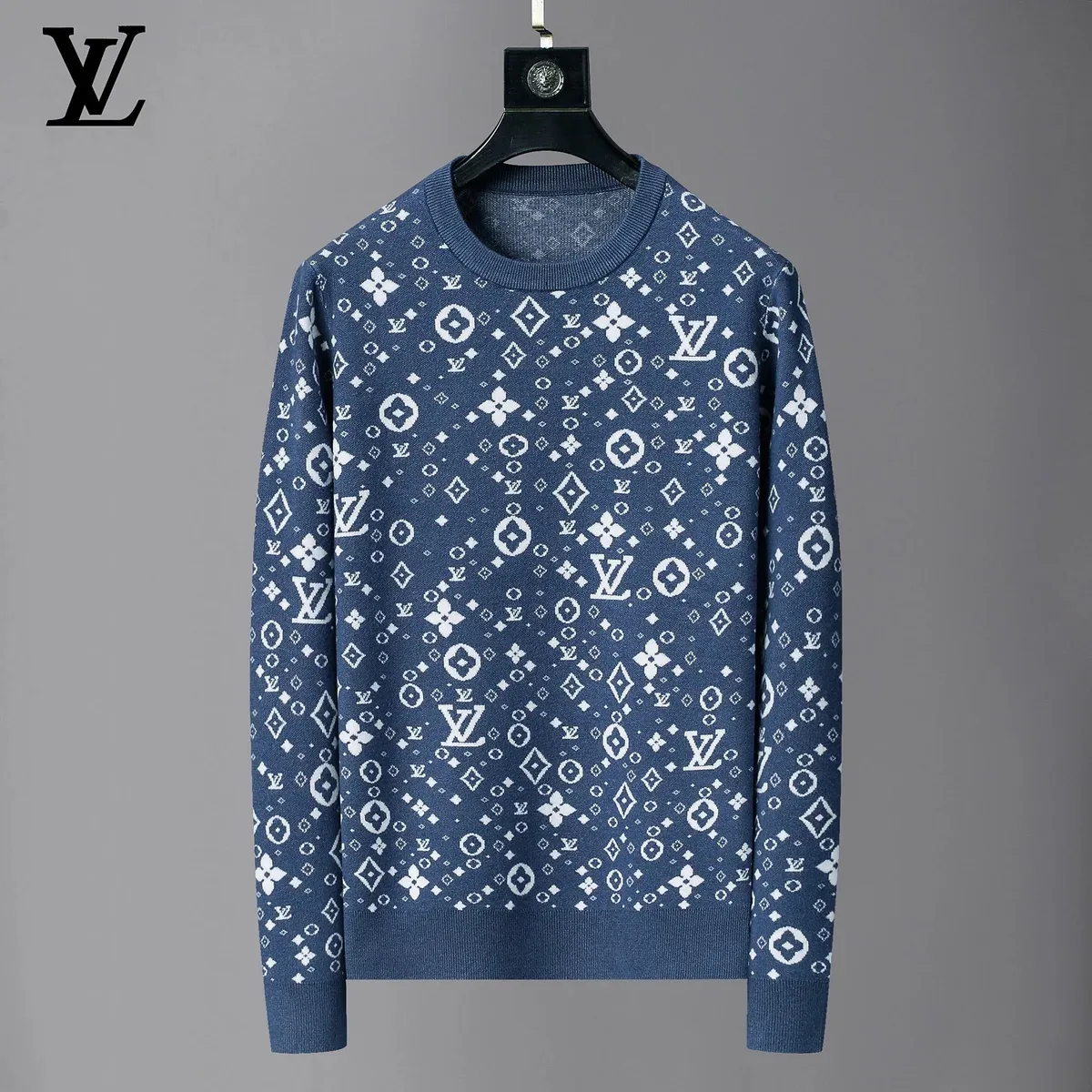 Louis Vuitton Louis Vuitton Monogram Knit Sweater Blue/White Blue