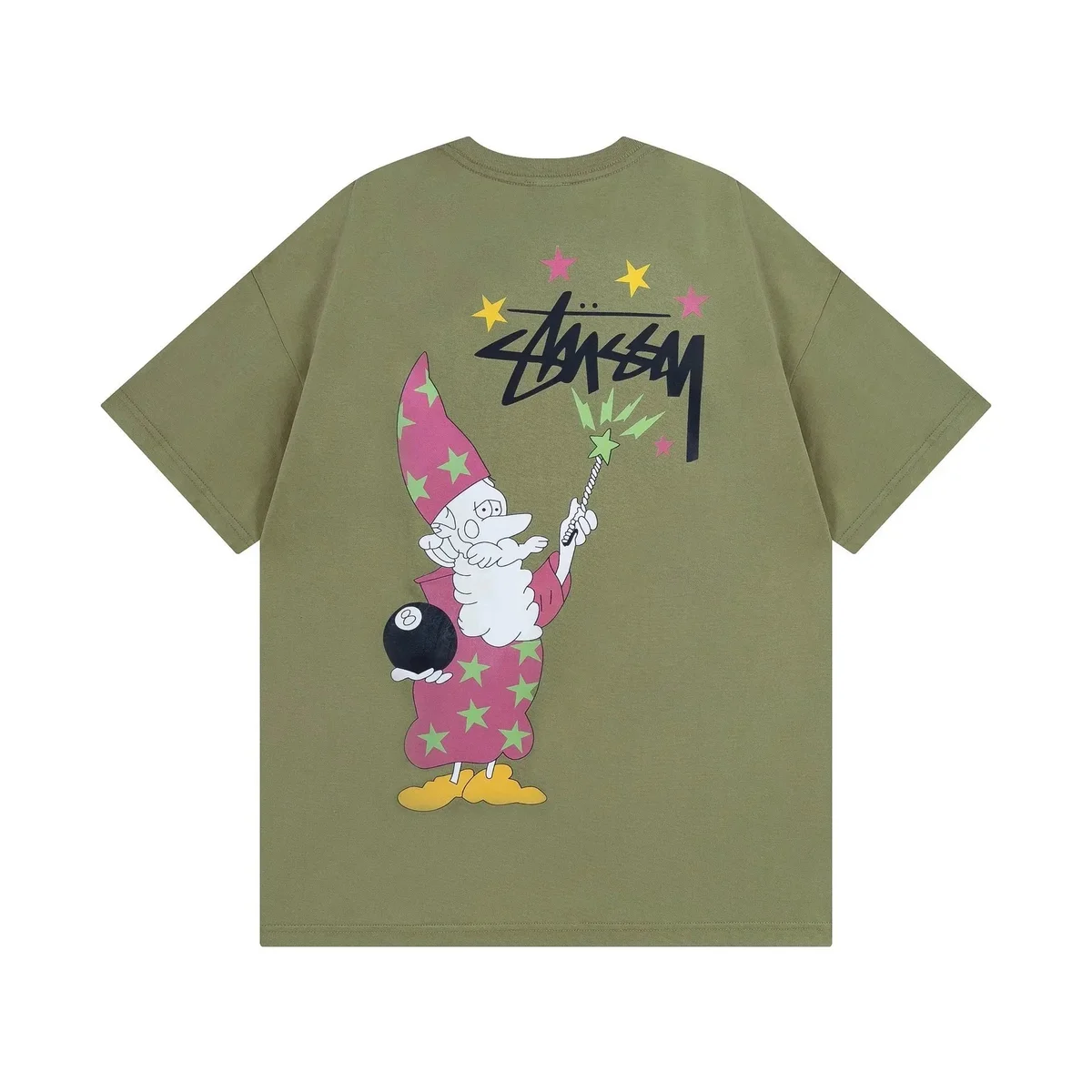Stussy Stussy STX-082 Wizard Graphic T-Shirt Olive Multicolor - 1