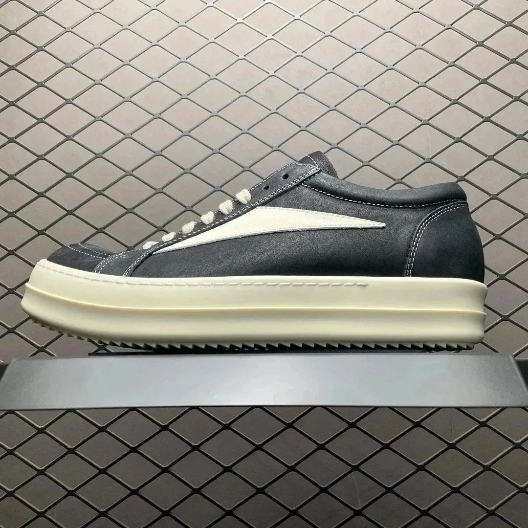 Rick Owens Rick Owens DRKSHDW Geobasket Low-Top Vans Black Oil Wax Leather Black