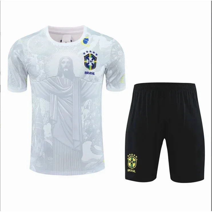 Adidas Adidas Classic Football Brazil Player Edition Jersey & Shorts Set White - 1