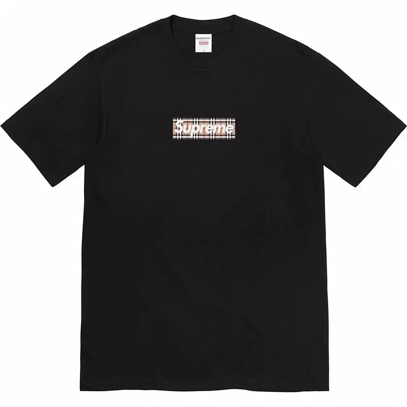 Supreme Supreme Box Logo T-Shirt B308 格子 黑色 T-Shirts Black - 1