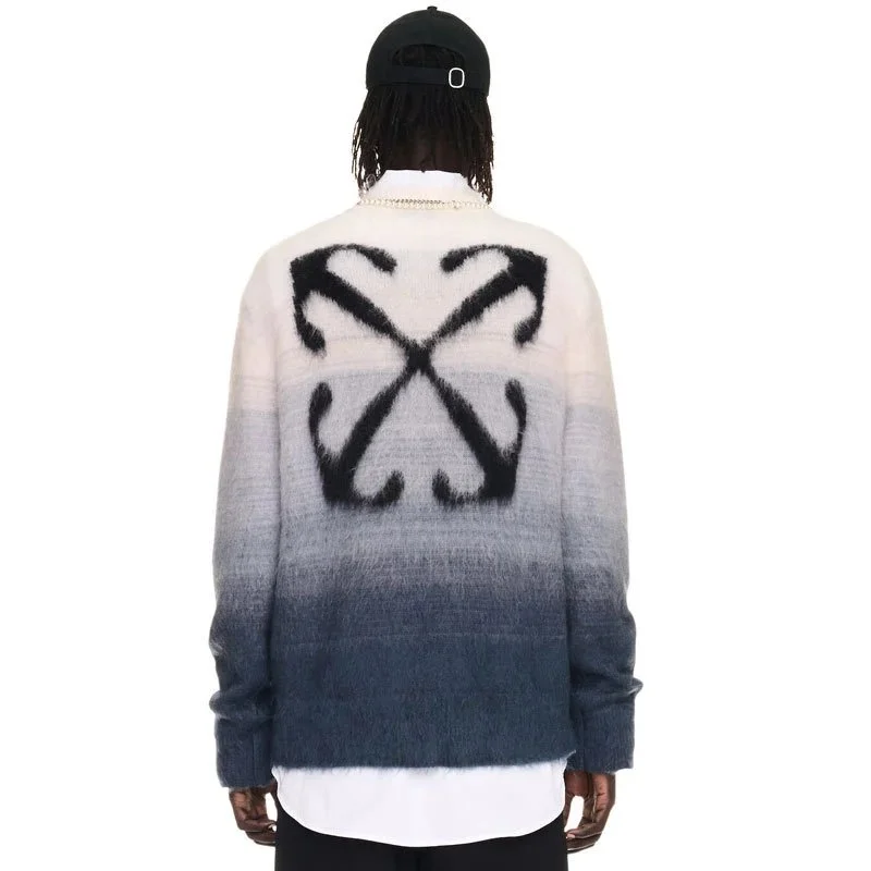 Off-White Off-White Arrow White/Navy Gradient Knit Sweater Multicolor - 1