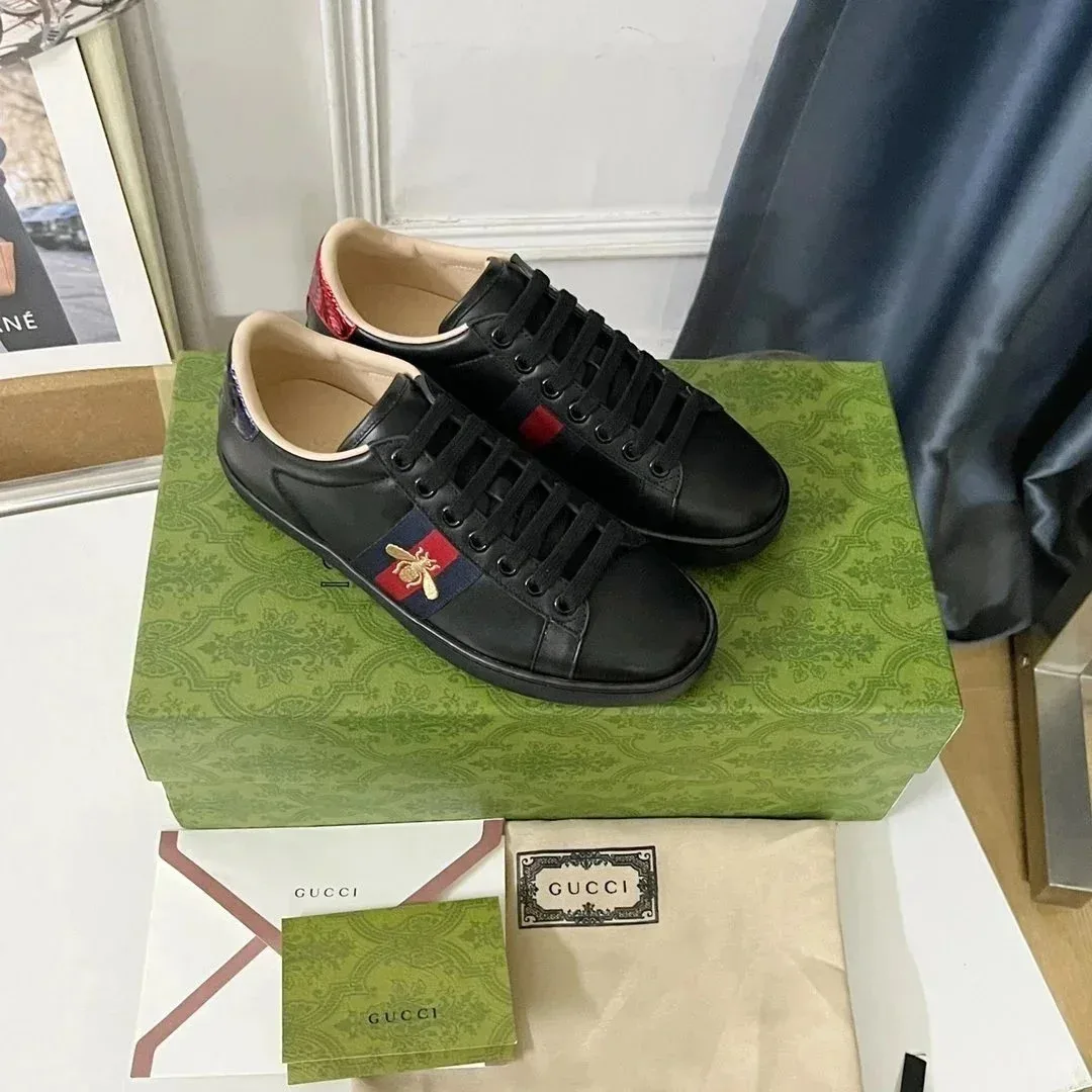 Gucci Gucci Ace Bee Web Stripe Black Sneakers Black