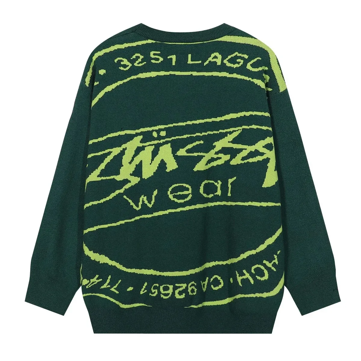 Stussy Stüssy Stüssy ST13 Green Oversized Sweater Green - 1
