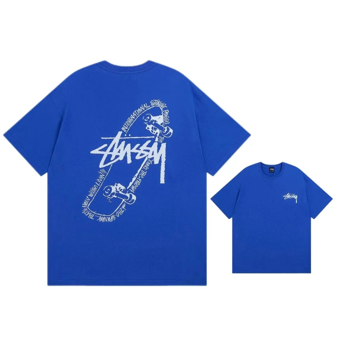 Stussy Stussy Stüssy Skateboard T-Shirt Royal Blue T-Shirts Blue - 1