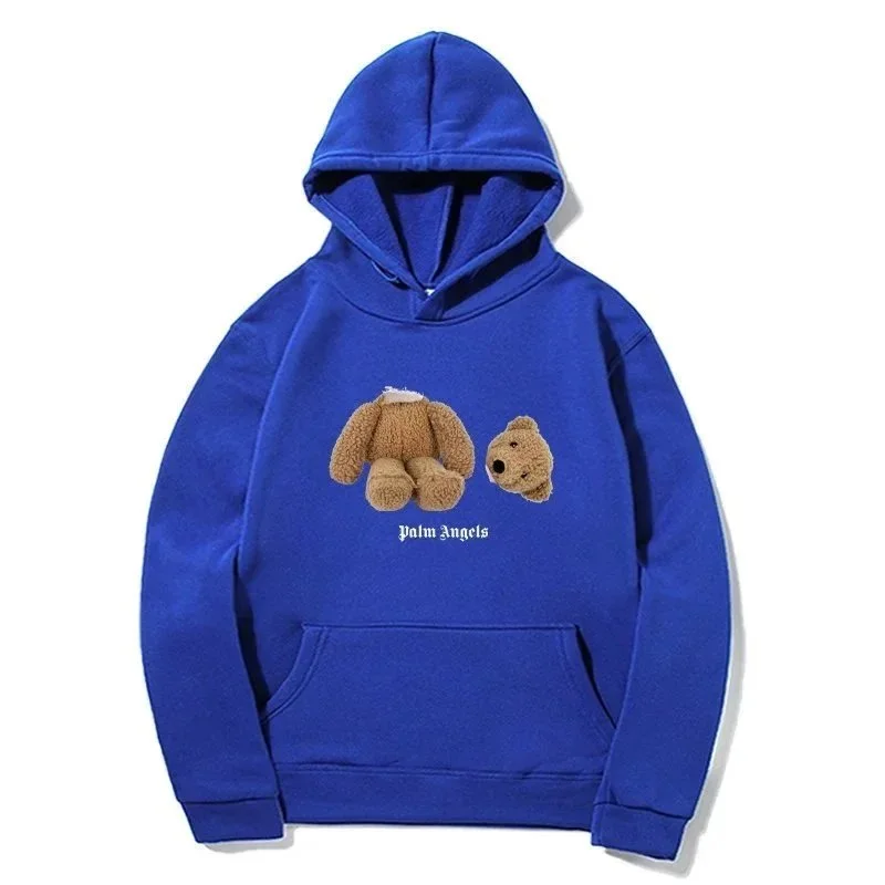 Palm Angels Palm Angels Bear Blue Hoodie Blue - 1