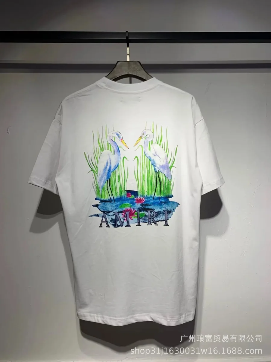 Amiri Amiri White Heron Print T-Shirt White - 1
