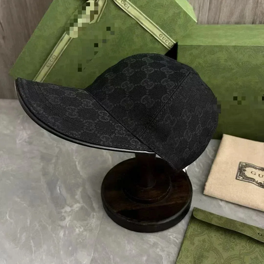 Gucci Gucci GG Monogram Cap Black Headwear Black - 1
