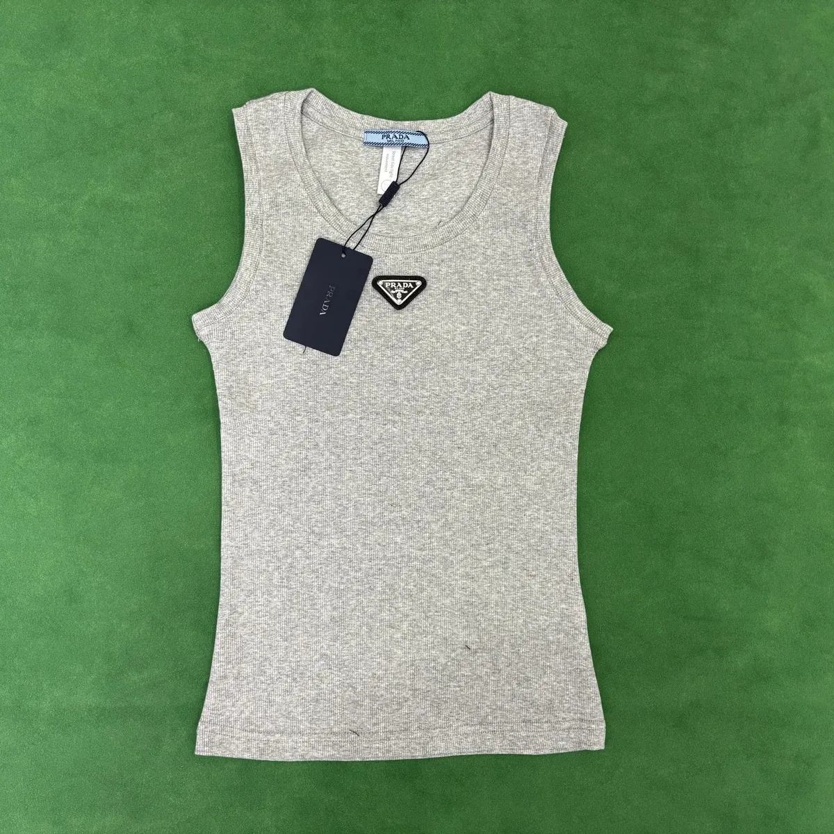Prada Prada Grey Trussardi Logo Tank Top Grey - 1