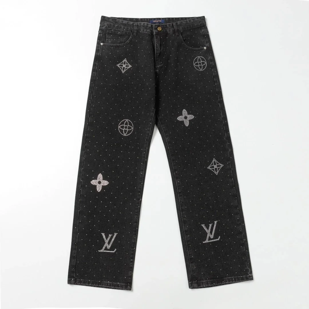 Louis Vuitton Louis Vuitton Monogram Black/White Logo Jeans Black