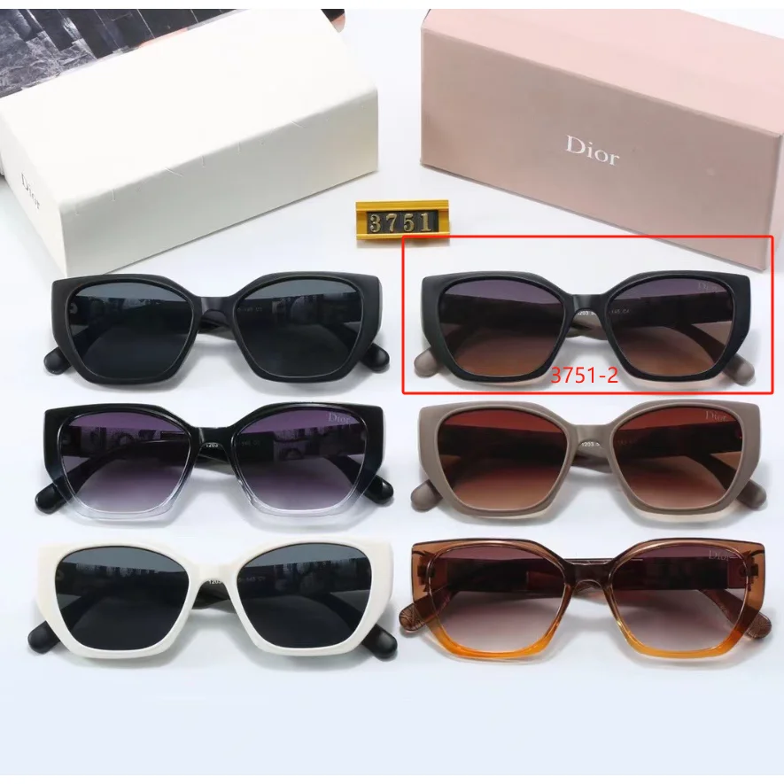 Dior Dior Lady Dior 3751-2 Black Cat-Eye Sunglasses Black - 1