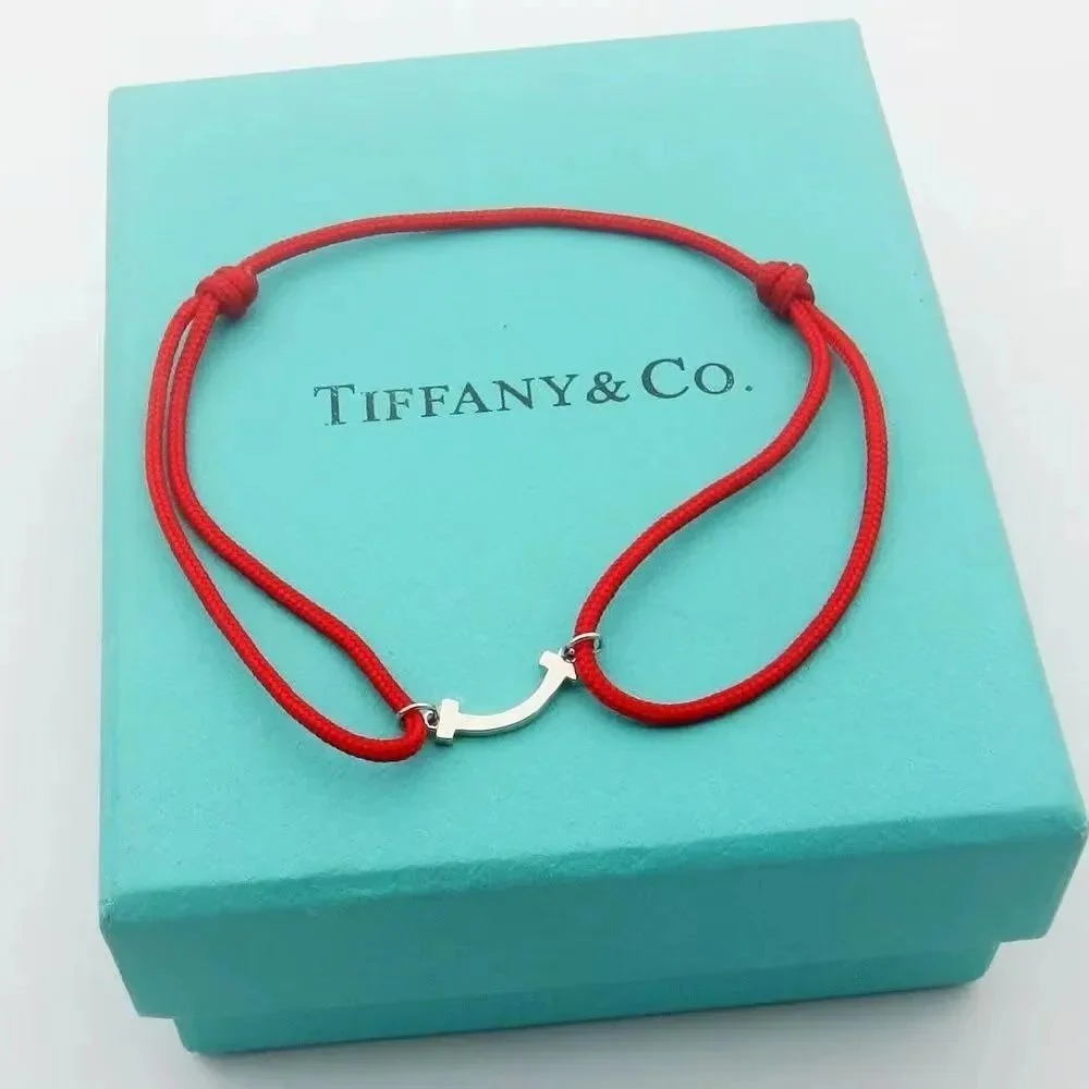 Tiffany & Co. Tiffany & Co. Return to Tiffany Red Cord with Silver Hook Bracelet Red - 1