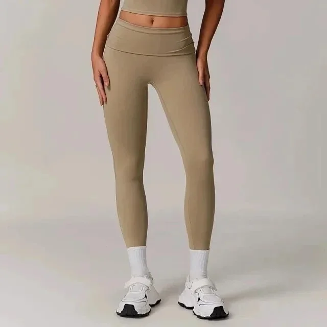 Other Deep Khaki Leggings DCK8998-1 Bottoms Beige - 1