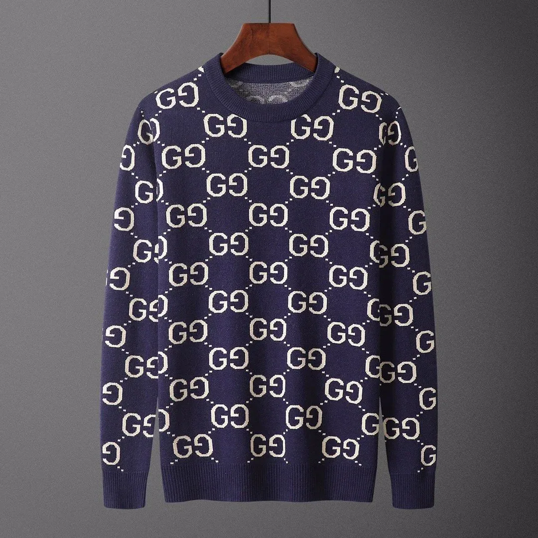 Gucci Gucci GG Supreme Navy Blue Knit Sweater Navy - 1