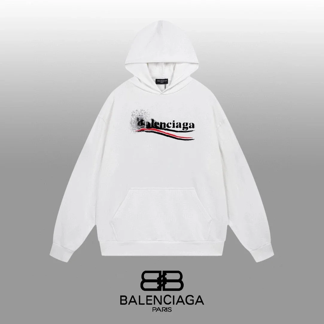 Balenciaga Balenciaga White Logo Hoodie White - 1