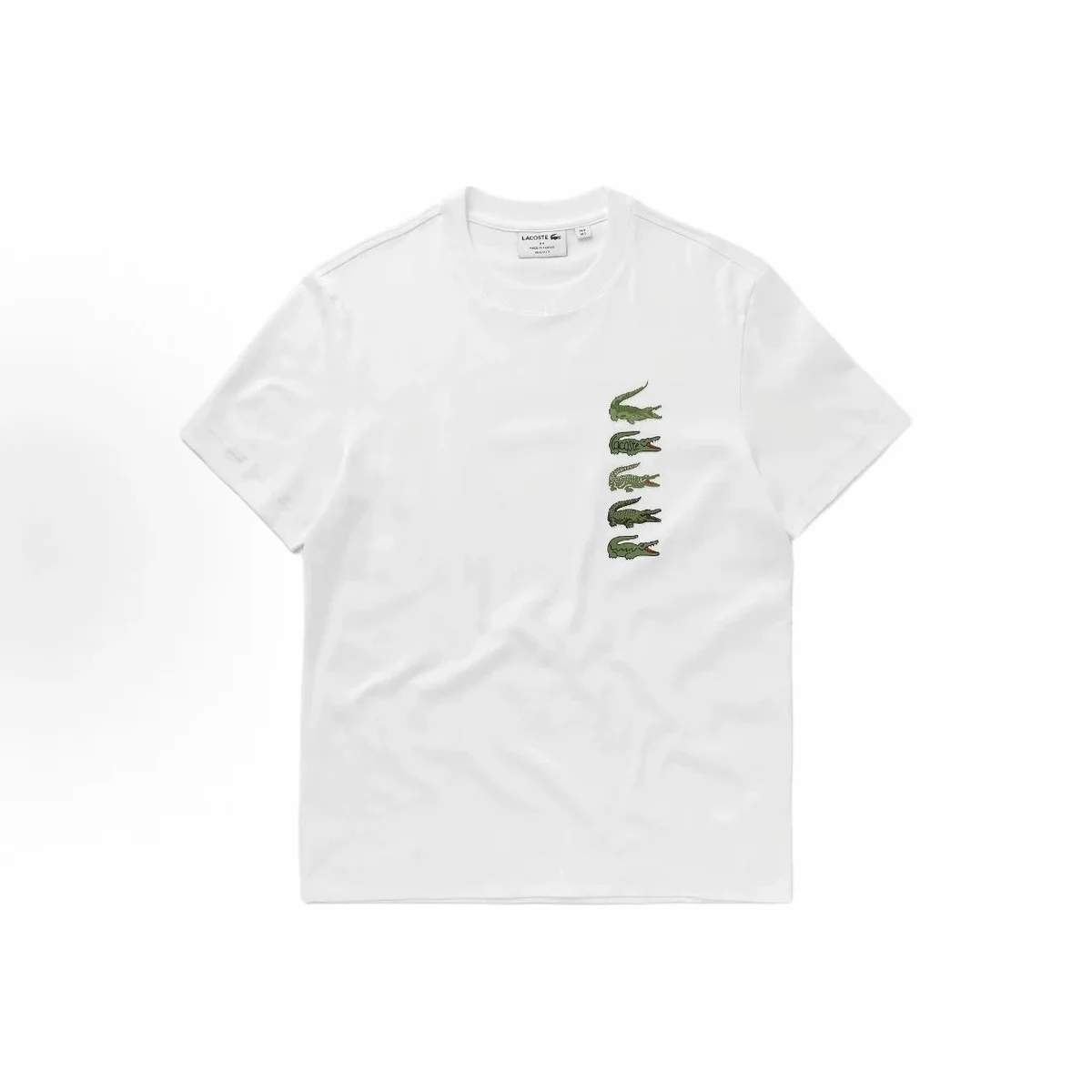 Lacoste Lacoste White Crocodile Embroidery T-Shirt White - 1