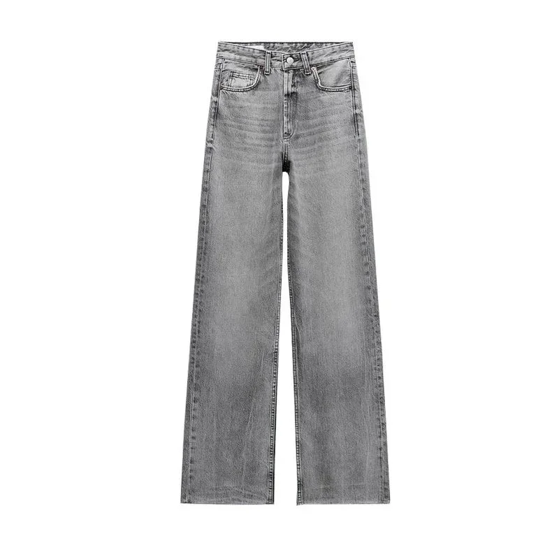 Other Light Grey Wide Leg Jeans Grey
