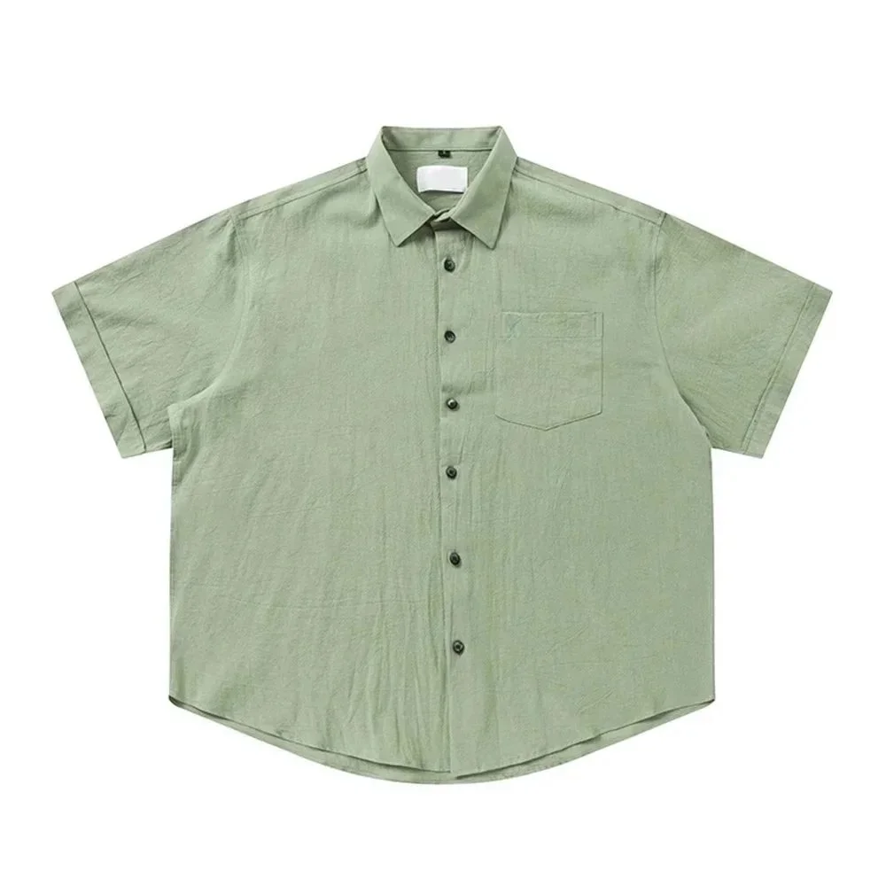 Other Sage Green Short Sleeve Button-Up Shirt Green - 1