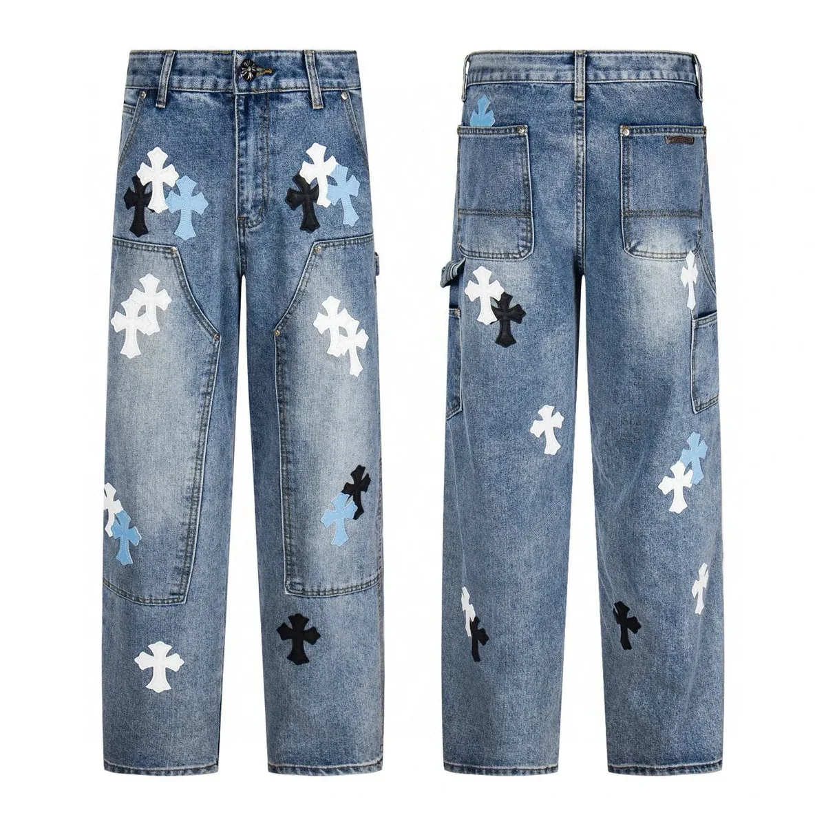 Chrome Hearts Chrome Hearts CH Cross Blue Multi-Color Denim Trousers Blue