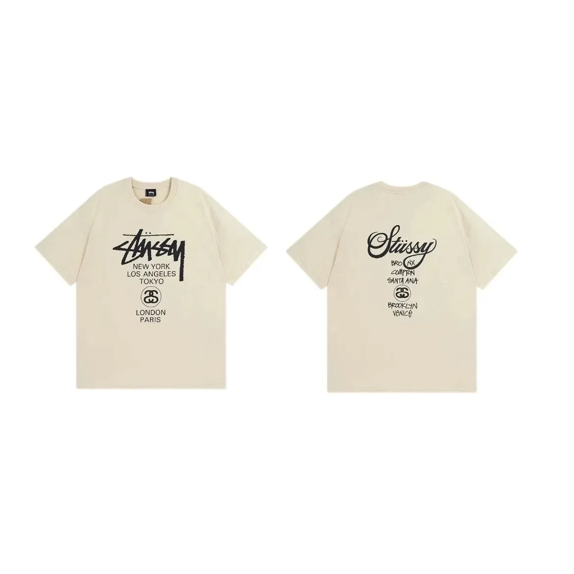 Stussy Stussy Basic Logo Cream T-Shirt Cream - 1