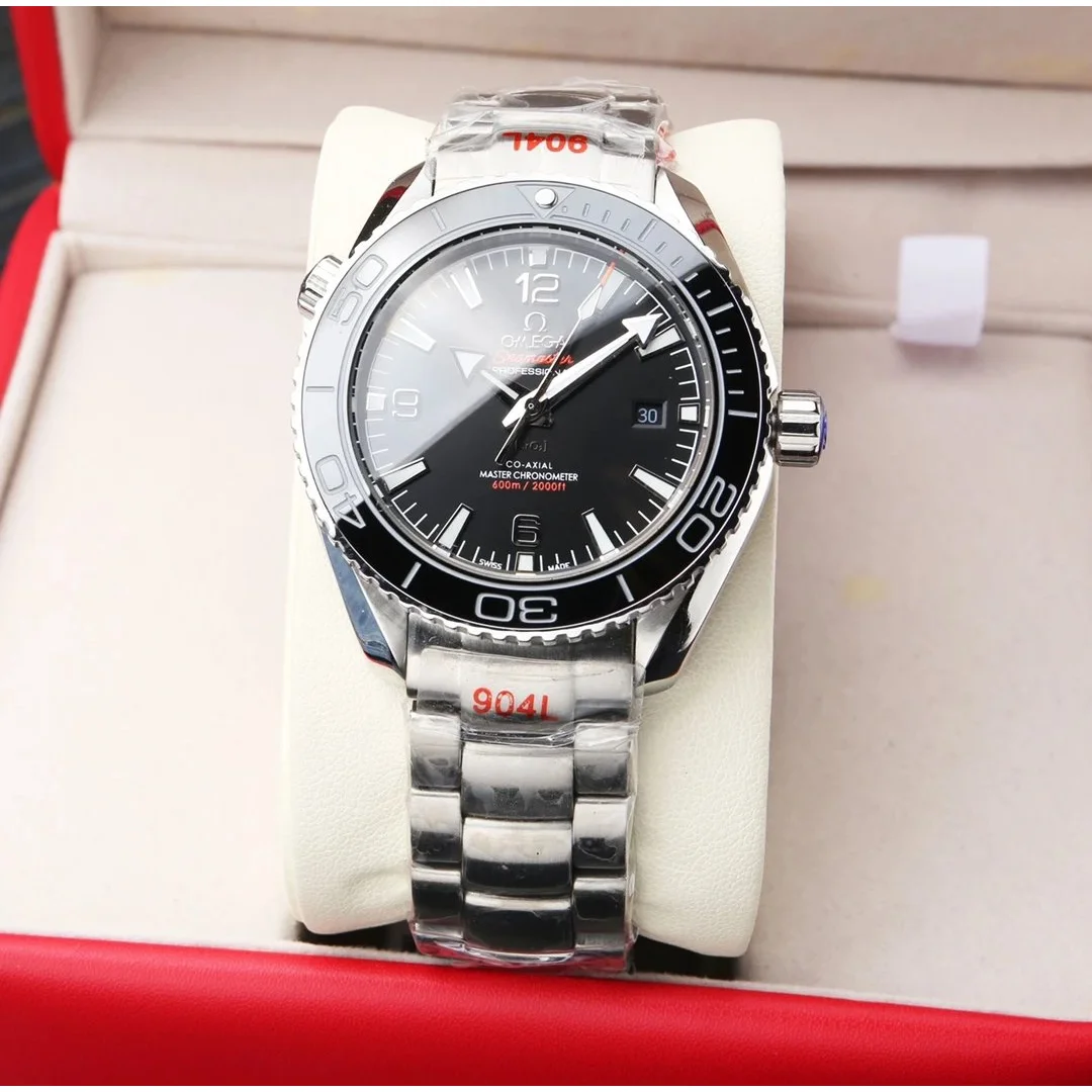 Omega Omega Seamaster Planet Ocean Black Dial Steel Watch Black - 1