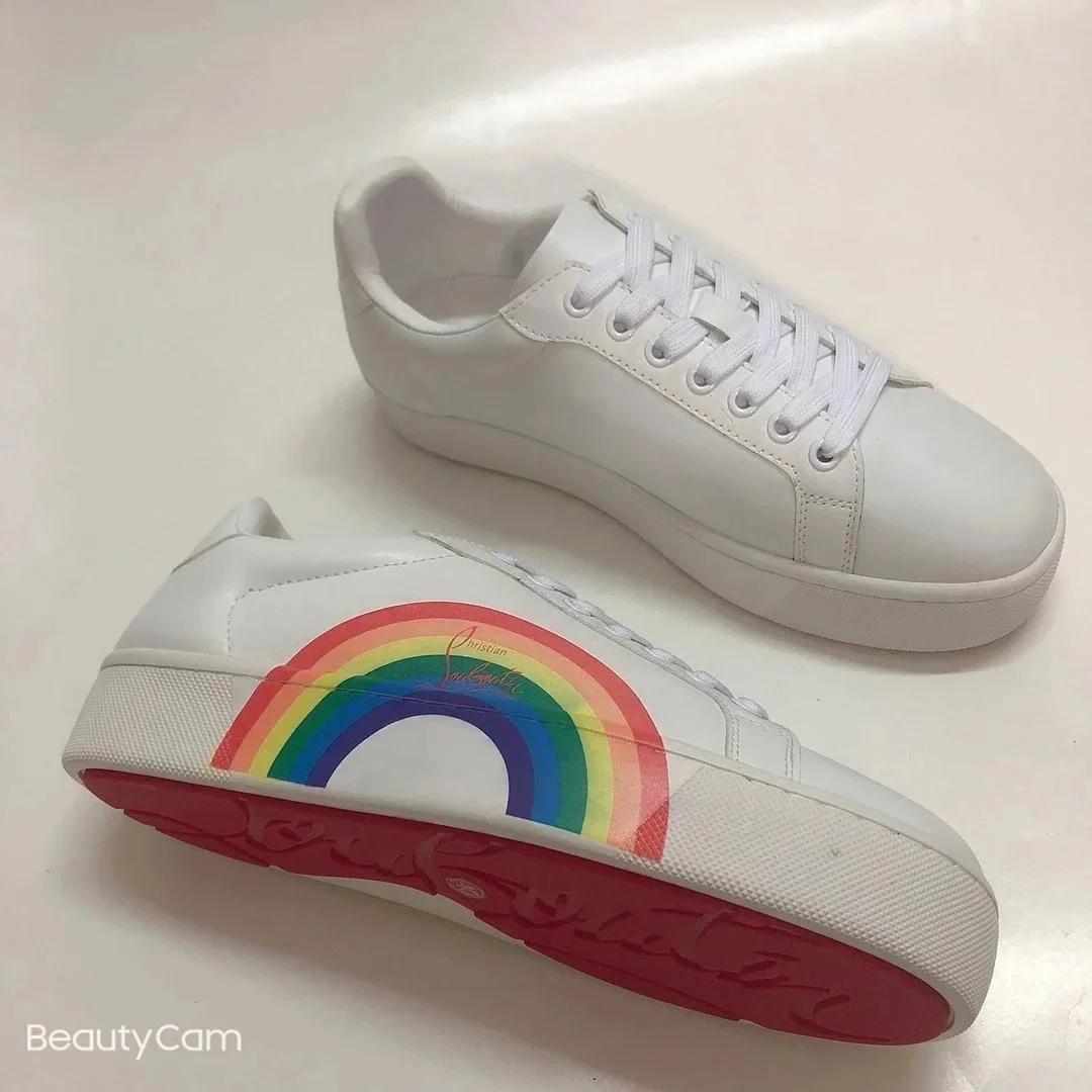 Christian Louboutin Christian Louboutin Rainbow Print Sneakers White White - 1