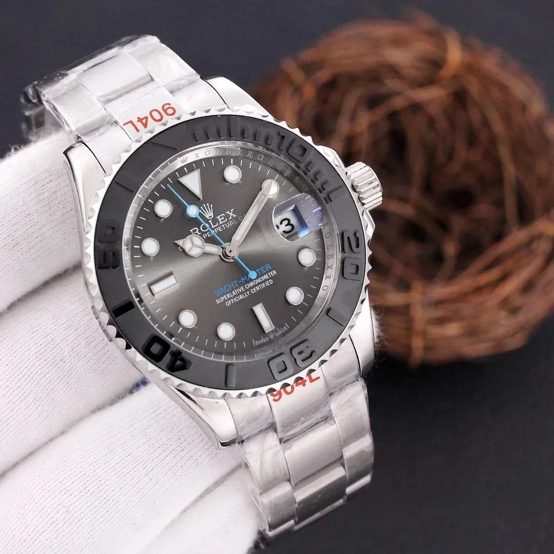 Rolex Rolex Yacht-Master Silver Case Grey Dial Steel Strap Silver - 1