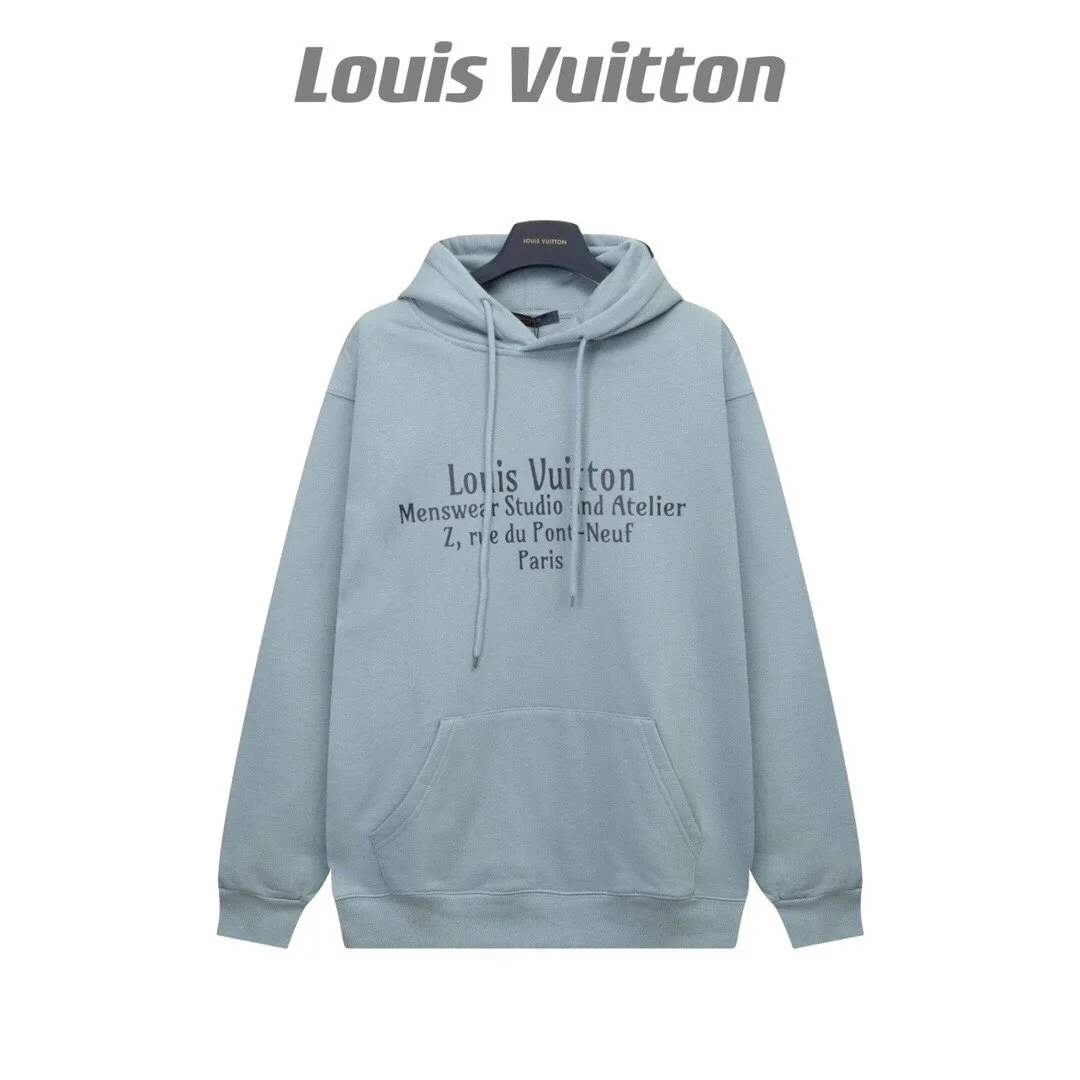 Louis Vuitton Louis Vuitton Dusty Blue Graphic Hoodie Blue