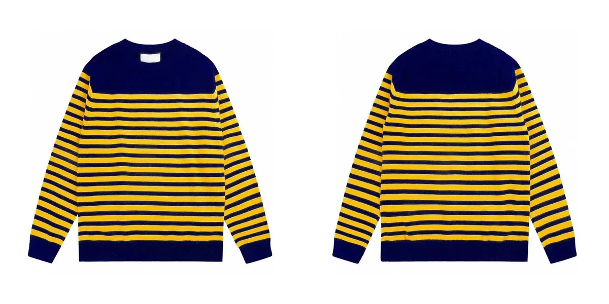 Other Navy & Yellow Striped Jacquard Sweater Navy