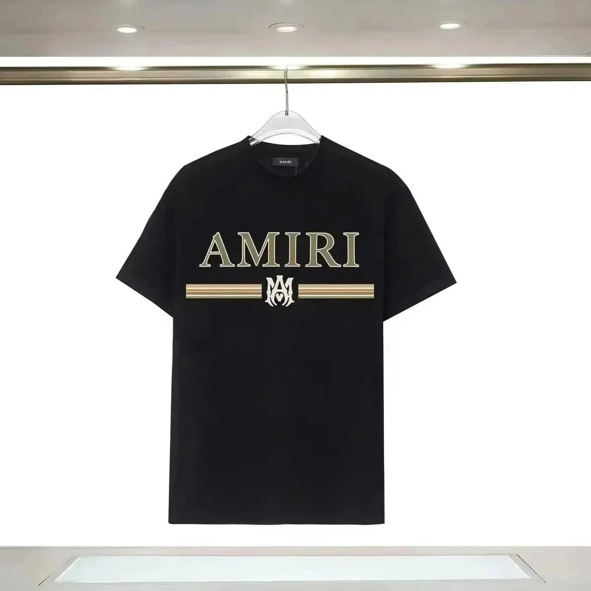 Amiri Amiri Black AM Logo T-Shirt Black - 1